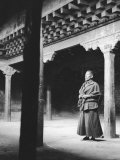 Monk (Trappist) Inside of Th Consacrated Chapel of the Gyantse Fort (Gyantse Dzong)