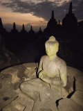 Buy Statue of Buddha, Borobudur, Java Island, Borobudur, Java Island, Indonesia at AllPosters.com
