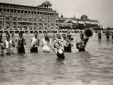A Group of Musicians Plays in Waist-High Water Photographic Print