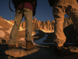 Hikers Look Toward the Peak of Mount Whitney During and Ascent