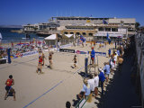 Buy Women Playing Beach Volleyball, Plage des Catalans, Marseille, France at AllPosters.com