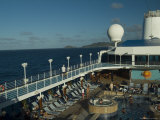 Overview of Pool Deck of a Cruise Ship on the Caribbean Sea