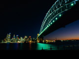 A View Across Sydney Harbour of the Brightly-Lit Harbour Bridge and the Citys Skyline