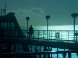 Reflection of a Man on the Deck of a Cruise Ship