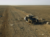 Buy Junked Car Rests Near a Primitive Desert Road at AllPosters.com