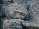 Buy The Head of a Forty-Four-Foot-Long Granite Statue of a Reclining Buddha Entering Nirvana at AllPosters.com