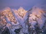 Clouds Rise from the Peaks of Three Mountains in the Teton Range
