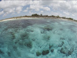 Buy Fisheye View of the Islands Shoreline with Fat Clouds Overhead at AllPosters.com