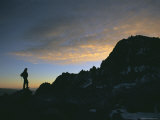 A Climber in the North Palisades at Sunset