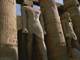Towering Statues of Ramses Ii and Columns in the Luxor Temple Complex
