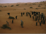 A Saudi Man Drives His Goat Herd Through the Desert