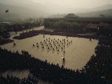 Buy Students at the Ta Gou Academy in Shaolin Demonstrate Kung Fu Skills at AllPosters.com