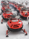 Buy A Large Group of Snowmobiles Sit Waiting for Action at AllPosters.com