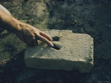 Buy Hand Indicating Finger Marks in an Ancient Brick at Ctesiphon at AllPosters.com