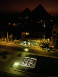 The Remains of Khufus Valley Temple Illuminated at Night
