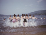 Women Splashing into Lake George