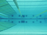 An Underwater Picture of an Indoor Swimming Pool