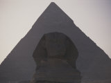 The Great Sphinx is Framed by the Distant Chephren Pyramid