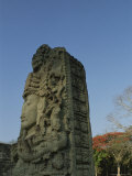 Stella with Relief Sculpture, Great Plaza, Copan, Honduras Photographic Print