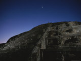 View of the Temple of Quetzalcoatl at Night