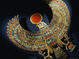 Gold Pendant of Hawk with Semiprecious Stones and Colored Glass