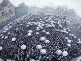 Men Gather in the Snow for the Landsgemeinde, the Annual Vote