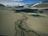 Aerial View of the Onyx River Flowing Through Wright Valley Photographic Print