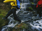 Buy Hikers Cross a Stream by Stepping on Rocks at AllPosters.com