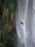 Buy Climber Dangles on Rope Near a Waterfall in Nordeste, Brazil at AllPosters.com