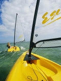 Small Cat-Rigged Boat Sailing off the Florida Keys
