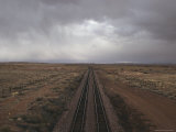 Train Tracks Stretch Toward the Horizon in New Mexico