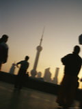 Buy Tai Chi on the Bund in the Morning with Pudong in the Background at AllPosters.com