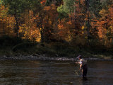 Buy Fly-Fisherman Lays Out a Perfect Cast in Search of Atlantic Salmon at AllPosters.com