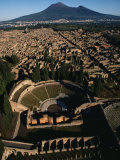 View over Pompeii toward Mount Vesuvius
