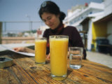 Glasses of Fresh Orange Juice at a Restaurant in Morocco