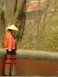 Buy A Chinese Woman in a Straw Hat and Colorful Pants at AllPosters.com