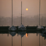 Buy Anchored Sailboats at Sunrise in Mythen Quai Harbor at AllPosters.com