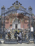 A Muslim Woman Enters the Sculpture Garden at the Egyptian Museum