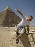 Tourists Explore the Pyramids of Giza