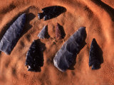 Ancient Anasazi Arrowheads in Sand