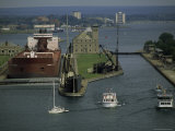 Buy Ore Freighter Rests in a Lock on the St. Mary's River, St. Mary's River, Michigan at AllPosters.com