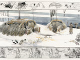 Buy About 15,000 Years Ago Ice Age People Constructed Mammoth-Bone Shelters on the East European Plain at AllPosters.com