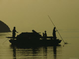 Buy Kabang with Moken People Aboard, Silhouetted against the Sea at Dusk at AllPosters.com