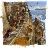 Buy This Painting Shows the Passengers and Crew of Galleon from Manila Reaching for Oranges and Lemons at AllPosters.com