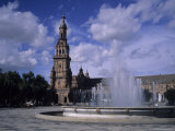 Buy The Fountains of the Plaza De Espana in Seville on a Summer Day, Plaza De Espana, Seville, Spain at AllPosters.com