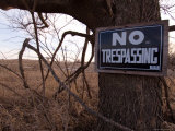 A 'No Trespassing' Sign Warns Visitors to Steven's Creek Farm Photographic Print