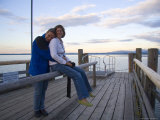 A Couple Enjoy a Tender Moment on a Summer Afternoon, Fraueninsel, Bavaria, Chiemsee, Germany
