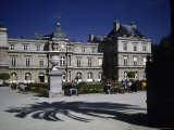 Tourists Enjoy the Palais De Luxembourg and the Jardin De Luxembourg, Paris, France