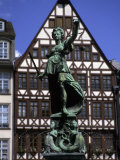 The Lady of Justice and Her Scales in the Old Section of Frankfurt, Germany