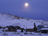 Full Moon Rises over the Ghost Town of Bodie, California